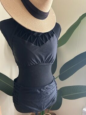 Black 2 Piece Swimsuit with Cutout Detail